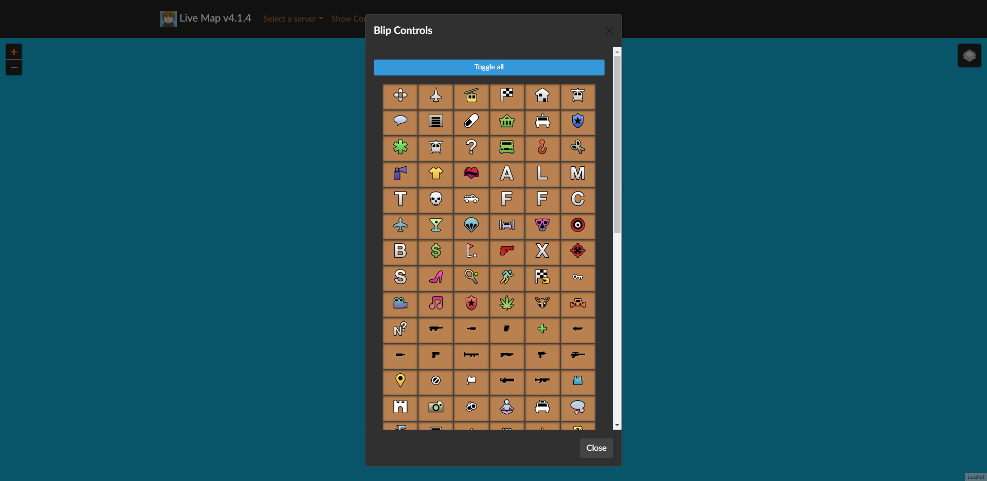Blip control modal